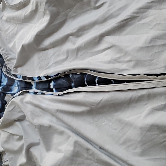 Skeleton Halloween Costume black white blue long sleeves M 30"inseam - Picture 4 of 8